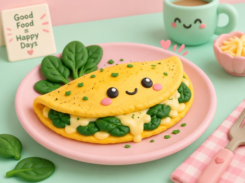 Omelette épinards-fromage